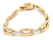 Smycken, Armband tvåfärgat 19,5cm 18K 15,8g, i auktion: Pant – Tisdag 8 september 2020