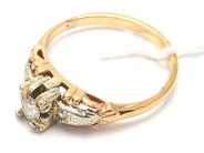 Parti - Ring 14K 2,6g Ø15¾, med diamanter 1xca0,17ct (flera nagg på gördeln) + 2xca0,01ct - View 1
