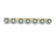 Smycken - Brosch 14K 3,6g längd: 5cm med blommor med emalj och odlade pärlor  - View 2