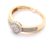 Smycken - Ring 18K 2,2g Ø16¼, med diamanter 7xca0,01ct + 56xca0,001ct åttkantslipade - View 1