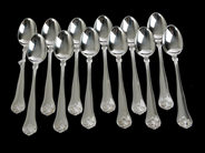 Silver, Kaffeskedar 12st S830 184,7g längd: 117mm, modell: Sachsisk, i auktion: Pant – Tisdag 7 september 2021
