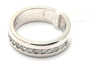 Smycken, Ring 18K vitguld 12,1g Ø17½, med diamanter 12xca0,03ct, i auktion: Pant – Tisdag 11 januari 2022