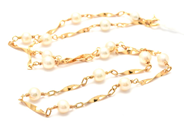 Smycken, Pärlcollier 18K brv 8,2g längd:46cm bredd:2mm, pärlor Ø0,5cm, i auktion: Pant – Tisdag 11 januari 2022