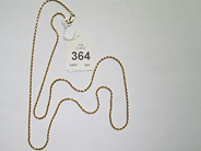 Pantvaror, 1 Halskedja 18k cordell 65 cm. Vikt 12,2g, i auktion: Pant – Lördag 9 augusti 2003