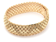 Smycken - Armband halvstel x-länk 14K 55,1g 18cm bredd:20mm, med kistlås - View 1