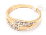 Smycken, Ring 18K 2,3g med diamanter 7xca0,005ct åttkantsslipade Ø17¾, i auktion: Pant – Tisdag 29 mars 2022