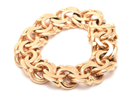 Smycken, Armband Bismarck 18K 144,3g längd: 20cm bredd: 18mm kistlås, i auktion: Pant – Tisdag 29 mars 2022