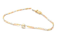 Parti, ARmband 14K trefärgat 6,3g 19,5cm med diamant ca0,20ct, defekt , i auktion: Pant – Tisdag 29 mars 2022
