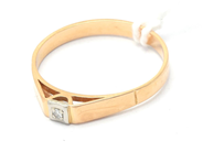 Smycken, Ring 18K tvåfärgad 1,9g Ø17½ med diamant 1xca0,02ct, i auktion: Pant – Tisdag 30 augusti 2022