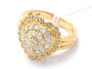 Smycken - Ring 18K 7,4g Ø16½ med diamanter 21xca0,03ct 19xca0,01ct , 1 sten med nagg - View 1