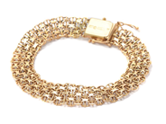 Smycken, Armband X-länk med stav 18K 18,1g längd: 19,7cm bredd: 10,5mm, i auktion: Pant – Tisdag 30 augusti 2022