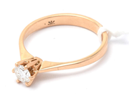 Smycken, Ring 18K 3,1g med diamant 1xca0,34ct kvalite ca: VS, i auktion: Pant – Tisdag 30 augusti 2022