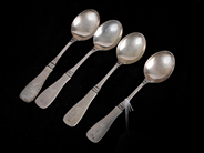 Silver, Kaffeskedar 4st S830 58g, i auktion: Pant – Tisdag 30 augusti 2022