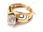 Parti - Ring 18K 6,2g med sten, skev skena - View 1