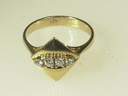 Smycken, RING 14K guld med briljanter  tot ca 0,20ct ca W/VS, vikt 3 g, i auktion: Moderna – Lördag 11 november 2006