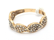 Parti - Ring 18K brv 2,2g med stenar, skev - View 1