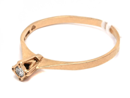 Parti, Ring18K 1,2g med diamant 1xca0,03ct defekt, i auktion: Pant – Tisdag 7 mars 2023