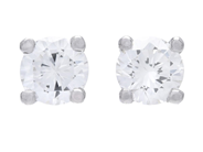 Smycken - ENSTENSÖRHÄNGEN, 18K vitguld - View 1