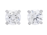 Smycken - ENSTENSÖRHÄNGEN, 18K vitguld - View 1