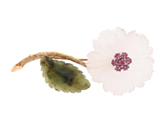 Smycken, BROSCH, Blomma, i auktion: Klassiska – Lördag 30 augusti