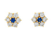 Smycken - ÖRHÄNGEN, 18K guld med 2 blå safirer och briljantslipade diamanter 0,84 ct ca W/SI-P - View 1
