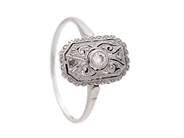 Smycken, RING, 14K vitguld, i auktion: Lilla Smycken – Tisdag 23 september