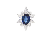 Smycken - CARMOSÉHÄNGE, 18K vitguld med oval blå safir 0,92 ct - View 1
