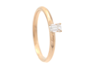 Smycken - ENSTENSRING, 18K guld med smaragdslipad diamant 0,14 ct - View 1