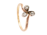 Smycken, RING, 14K guld/silver. antikslipade diamanter, i auktion: Lilla Smycken – Tisdag 4 november