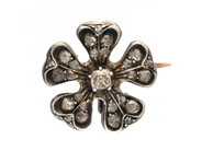 Smycken, BROSCH, 9K guld/sterlingsilver, i auktion: Lilla Smycken – Tisdag 4 november