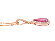 Smycken - HÄNGE MED KEDJA, 18K roséguld/guld med droppslipad rubelit 2,10 ct - View 2