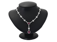 Smycken - COLLIER, 18K vitguld med rosa oval turmalin 2,14+ droppslipad rosa turmalin 3,05 ctv - View 3