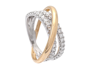 Smycken - RING, 18K guld/vitguld med 38 briljantslipade diamanter 0,76 ctv - View 1