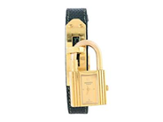 HERMÈS, Kelly, Serie nr. 709619 , damur, 20 x 20 (37,5) mm, doublé (10 micron), quartz, safirglas, läderband, originalspänne, cert, november 1995, etui, ytterkartong.