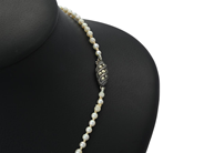 Smycken - PÄRLCOLLIER, silverlås med markasiter - View 2