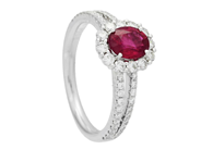 Smycken - RING, 18K vitguld med oval rubin 1,04 ct - View 1