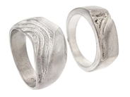2 RINGAR, silver, stl 16,5 / 17,5 mm, vikt 12,4 g.