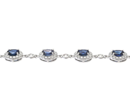Smycken - ARMBAND, 18K vitguld med ovala blå safirer 4,61 ctv - View 4