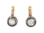 Smycken, ENSTENSÖRHÄNGEN, 14K guld/silver, i auktion: Klassiska – Lördag 22 november