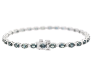 Smycken - ARMBAND, 18K vitguld med 30 ovala grönblå safirer 5,51 ctv - View 2