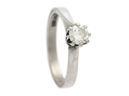 Smycken - ENSTENSRING, 18K vitguld - View 1