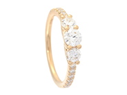 Smycken - RING, 18K guld med 15 briljantslipade diamanter 0,90 ctv - View 1