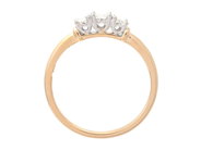 Smycken - TRESTENSRING, 18K guld/vitguld med prinsesslipade diamanter 0,21 ctv - View 2