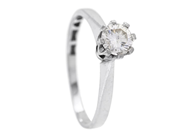 Smycken, ENSTENSRING, 18K vitguld, i auktion: Lilla Smycken – Tisdag 16 december 2025