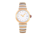 BVLGARI, Lucea Scaglie, Cal 220 TEEA, Serie nr. PO 0698, Ref nr. LUP  36 SG, unisex, 36 mm, stål/rosa guld, automatisk, safirglas, datum, pärlemorurtavla med diamanter (12 st. 8/8), glasbaksida, integrerarad originallänk, viklås, cert, oktober 2018, box, ytterkartong.