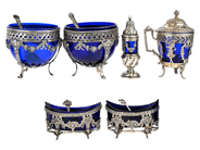 Silver, 2 SKÅLAR, SALTKAR, i auktion: Julklapps – Lördag 13 december