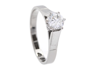 Smycken - ENSTENSRING, 18K vitguld - View 1