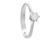 Smycken - ENSTENSRING, 18K vitguld - View 1