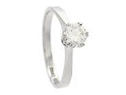 Smycken, ENSTENSRING, 18K vitguld, i auktion: Lilla Smycken – Tisdag 13 januari