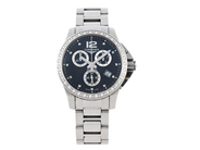 LONGINES, Conquest (30bar(300 meter), Serie nr. 36646198, Ref nr. L3.279.0.57.6, Boett nr. L3.279.0, kronograf, damur, 35 mm, stål, quartz, safirglas (repor), datum, diamanter på urtavlan (11 st. 8/8), briljantkrans (35 st. TW/VVS, 0,42 ctv), originallänk, viklås, ca 2013, box, ytterkartong (skadad)